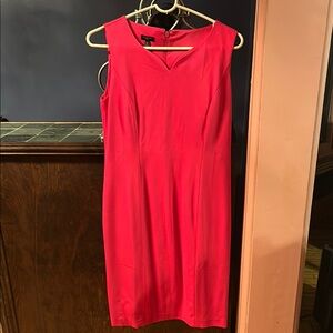 Red V-Neck Sheath Midi Dress for Cocktail